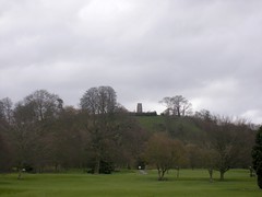 Glastonbury Tor - distant view of St Michaels ...