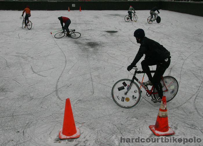 hardcourt bike polo full court snow