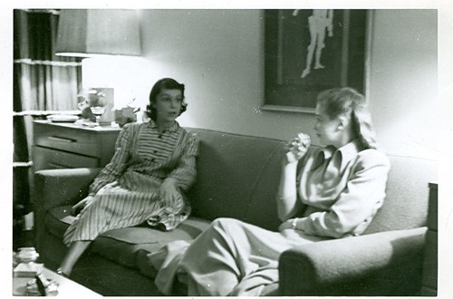 Florence Otway and her landlady at 16 Jane St. NYC about 1948