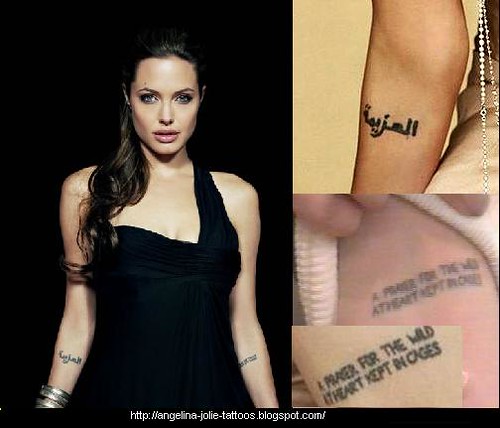 Angelina Jolie tattoos.