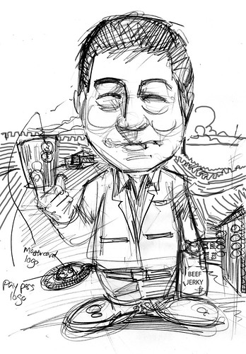 Caricature sketch of Mastercard  Mr Willie Fung (sketch 2)