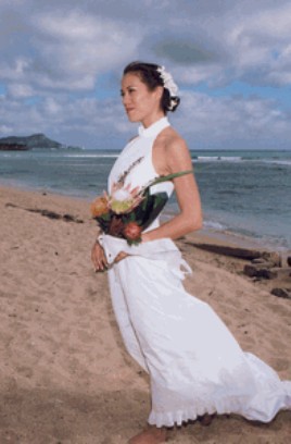 Hawaii beach dress wedding