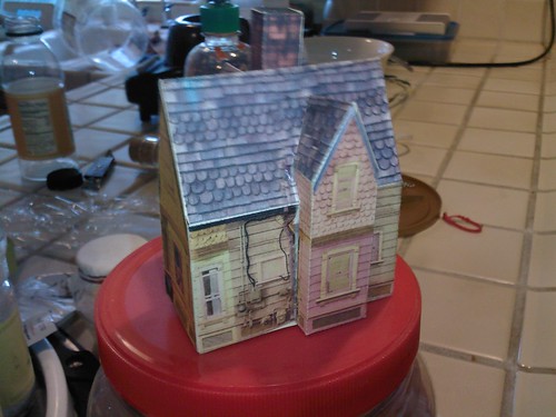pixar up house model. Left flank of my small paper UP house model.