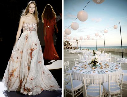 starfish wedding dress and tabletop