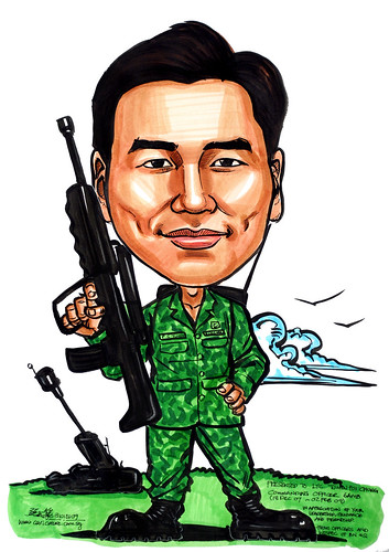 Caricature of Commanding Officer 6AMB