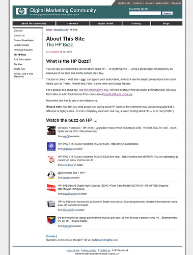HP Buzz - Full page powered by spy.appspot.com