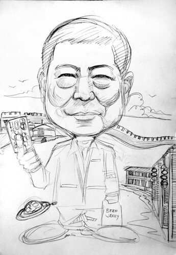 Caricature of Mastercard  Mr Willie Fung pencil sketch