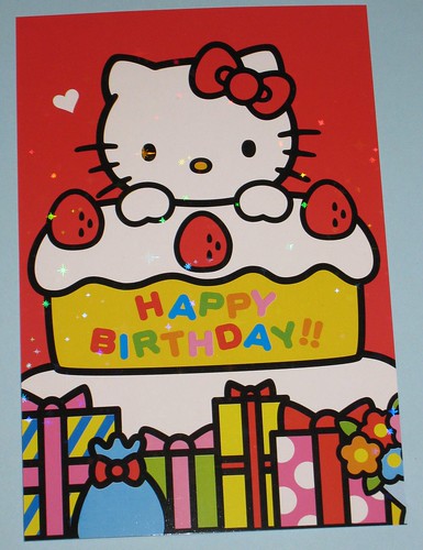 Happy Birthday Hello Kitty Postcard 