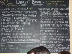 Draft board at Naked City for the Ale of Two Cities release night.