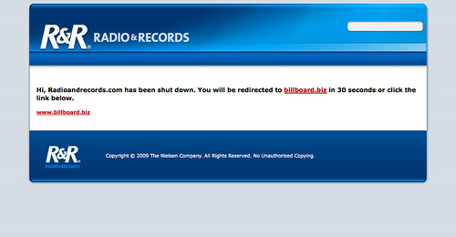Radio and Records has been shut down