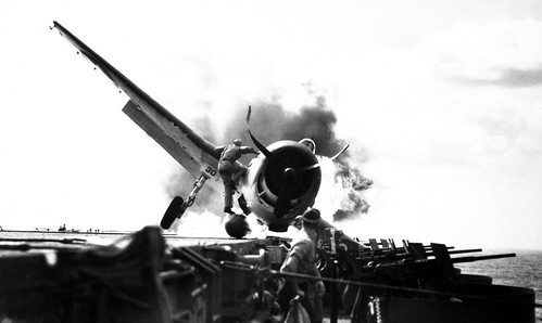Warbird picture - F6F Hellcat crash