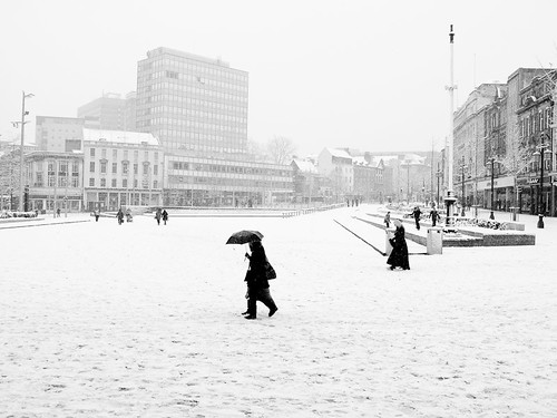 Old Market Square in the snow by you.