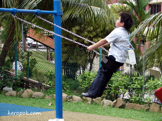 boy on a swing