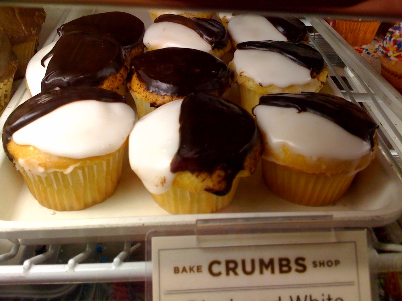 Crumbs black and white cupcakes