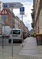 Hinweisschild an der Ecke Prießnitz-/Louisenstraße