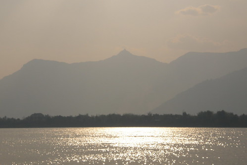 155.日落照耀著湄公河與Champasak的神山