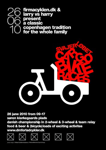 Poster for Danish Cargo Bike Championships 2010 / Svajerløb [UK version]