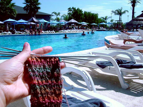 November socks by the pool