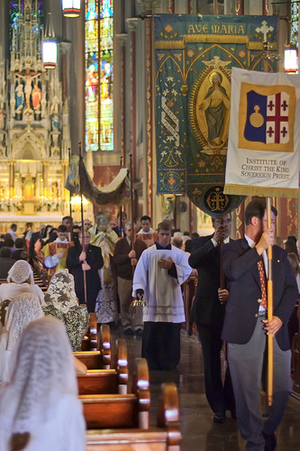 Saint Francis de Sales Oratory, in Saint Louis, Missouri, USA - start of Corpus Christi procession in church