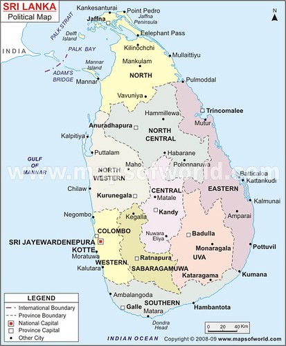 political world map with latitude and. Sri Lanka Map