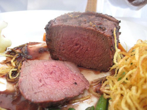 Grilled Natural Round Top Sirloin w/ Red Wine Reduction Sauce, Organic Vegetables, Crispy Potato @ Restaurant 2117 by you.
