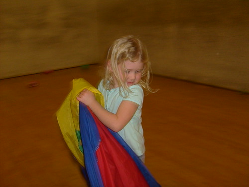 Anna spins the parachute