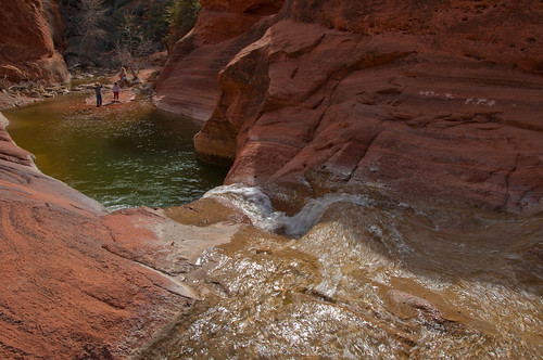 Lower red cliffs pool and falls