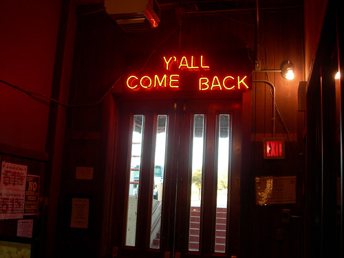 Exit sign at Billy Bob's in Fort Worth.
