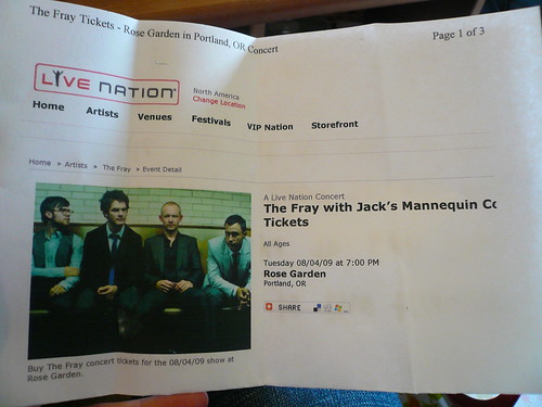 The Fray tickets!!