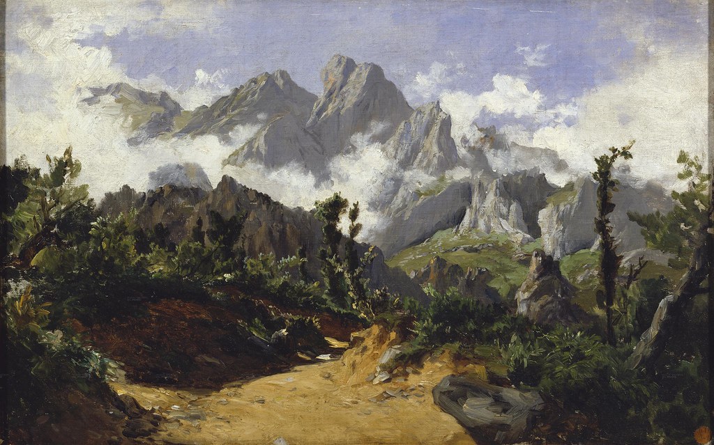 Carlos de Haes (Brussels, 1826-1898) Picos de Europa (c. 1875) Oil on panel. 37 x 59 cm. Museo Nacional del Prado, Madrid. 
