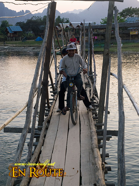 Vang Vieng Bridge Crossing