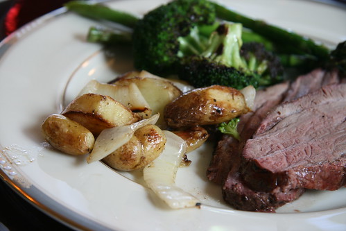 potatoes and lamb on a plate