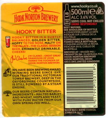 Hook Norton Hooky Bitter back label