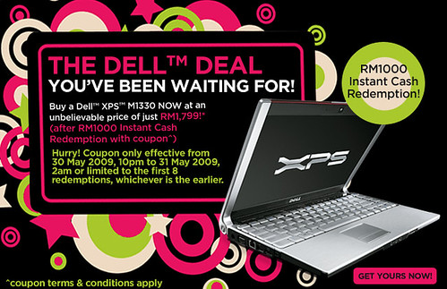 RM1000 Instant Cash Redemption! Use it with Dell XPS M1330