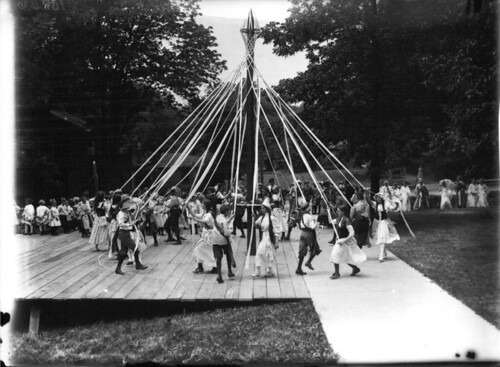 May pole dance at Ohio State Normal College Model School May Day celebration 1911 by Miami U. Libraries - Digital Collections.
