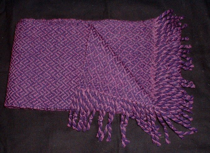 purple woven scarf