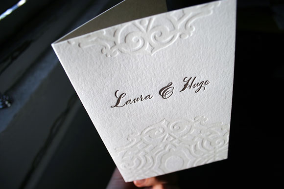 Lashar letterpress wedding program - calligraphy font - by Smock 