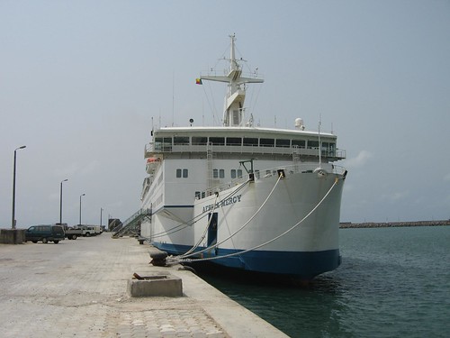 The Africa Mercy docked in Cotonou, Benin