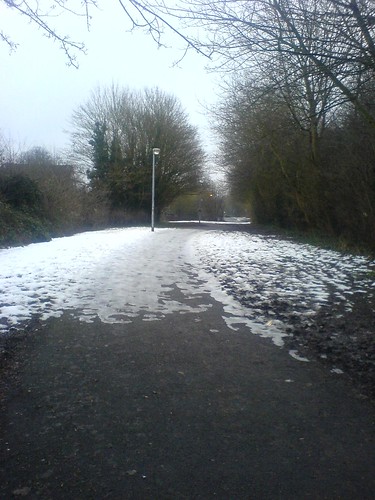 Ungritted, icy path