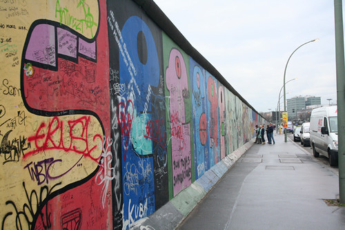 East Side Gallery covered in graffiti