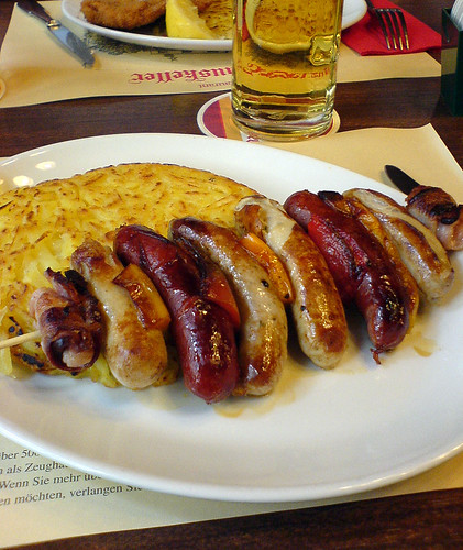 A sausage lunch at the Zeughauskeller restaurant in Zürich