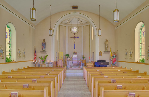 Saint Michael's Roman Catholic Church, in Paderborn, Illinois, USA - nave