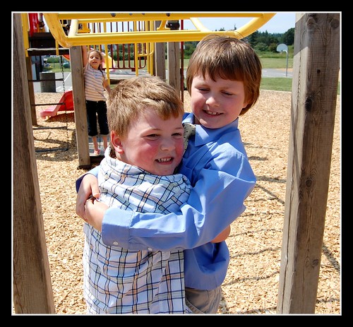 Hugs on the playground
