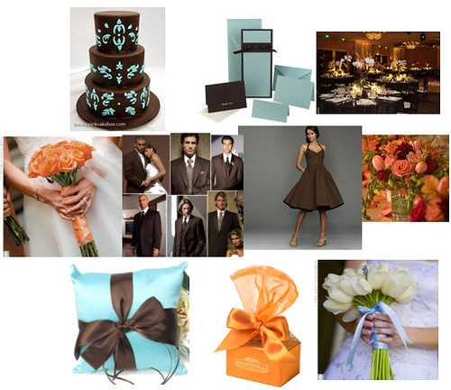 Tiffany blue and brown wedding anyone else