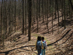 3 - Iz and Sophie on Slaughter Creek Trail