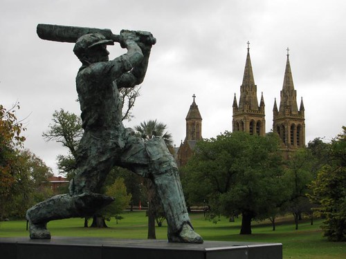 cathedral and Donald bradman statue