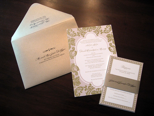 Plush Paper and Pink Gold Wedding Invitations