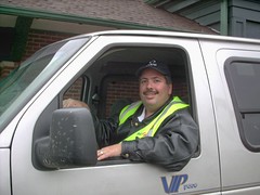 Eddie K in training as a Paratransit Driver. Lincolnshire Illinois. March 2008.
