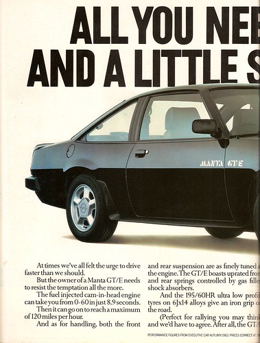 Opel Manta GTE Advert 1985 1
