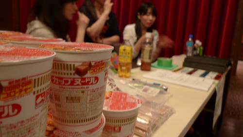 A stack of cup noodles